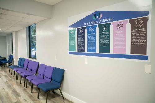 Clinical facility 6 Pillars Sign with chairs